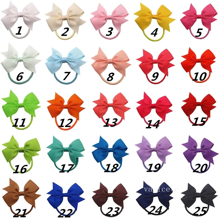 Party Favor Children's jewelry Bow loop solid color hair circle lovely baby headdress hairs ornament T2I52536