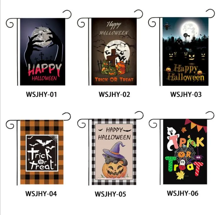 30 * 45 cm Halloween Flagi Garden Dynia Ducha Party Home Decor Outdoor Poliester Dwustronna flaga wiszące Wielkanocne Dzień Niepodległości Dziękczynienia można dostosować