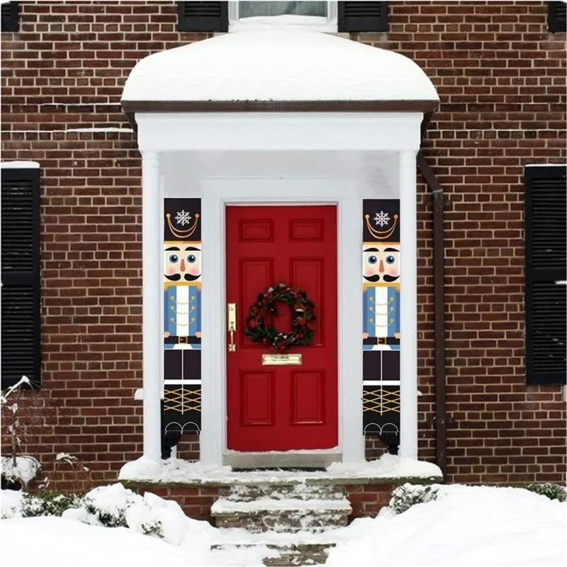 Decoraciones navideñas Cascanueces creativo, pancarta de soldado, decoración de puerta feliz para el hogar, adorno de Navidad, suministros festivos de Año Feliz Navidad 2022