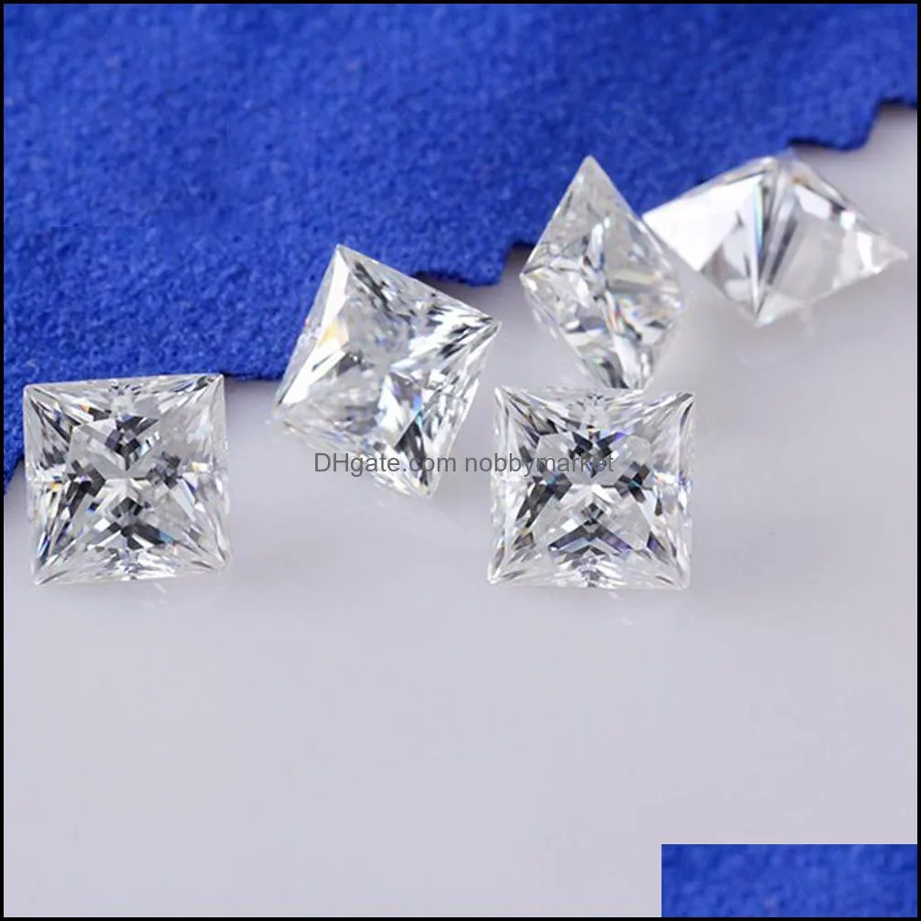 LOTUSMAPLE 0.08CT - 6CT princess cut square shape real D color FL loose moissanite diamond test positive stone each one equal to 0.5CT or more give a free GRA