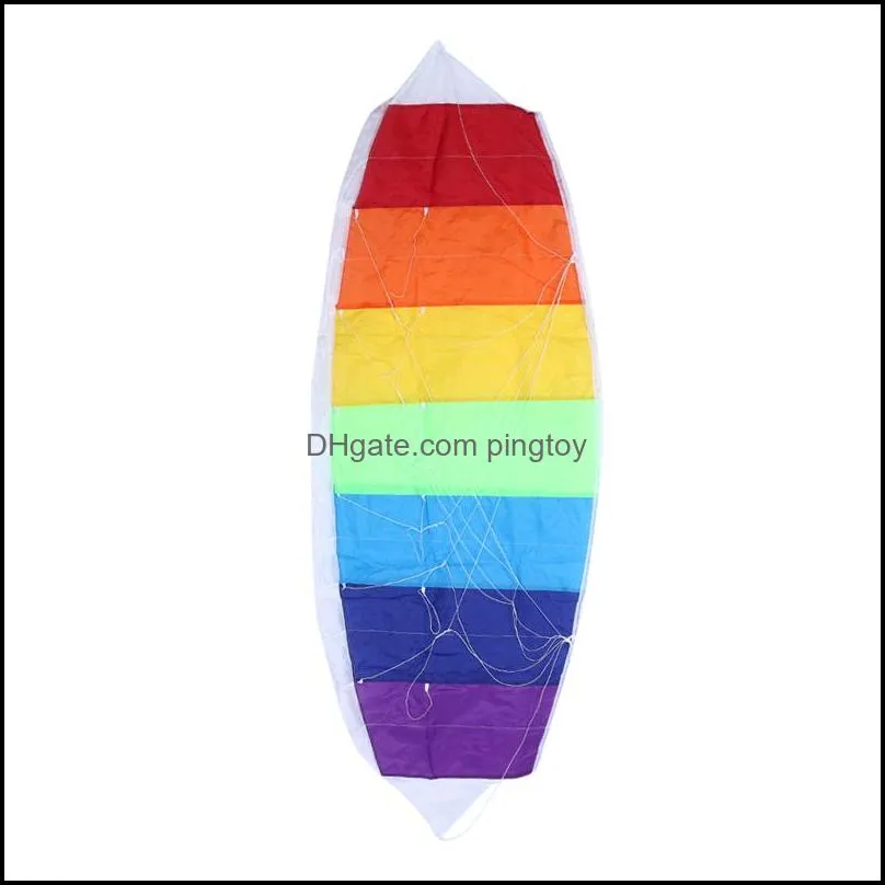 Dual Line Software Parafoil Set Rainbow Kite with Control Bar 30m Nylon Flying Line Power Braid Sailing Kites