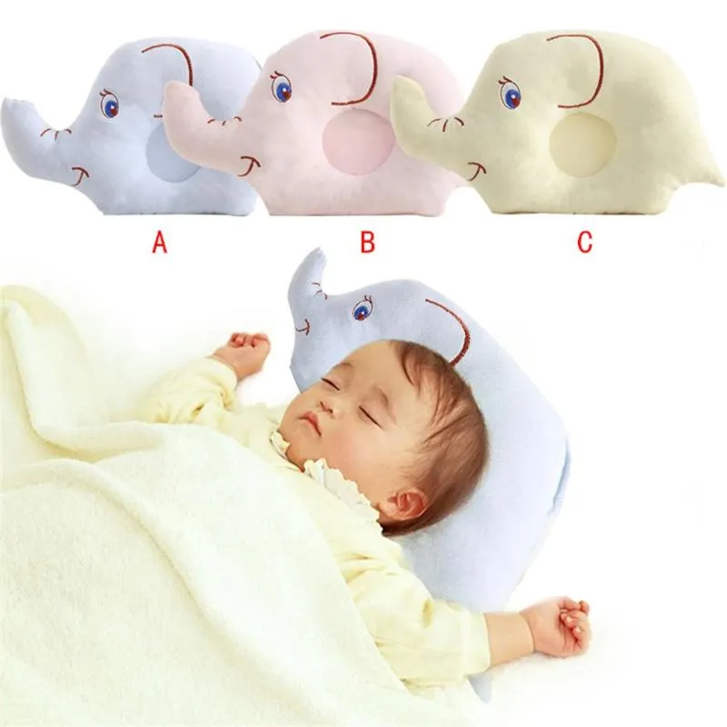 Kissen Baby Shaping Soft Lovely Cartoon Pattern Head Positioner Anti-Rollover Elephant Shaped #4O