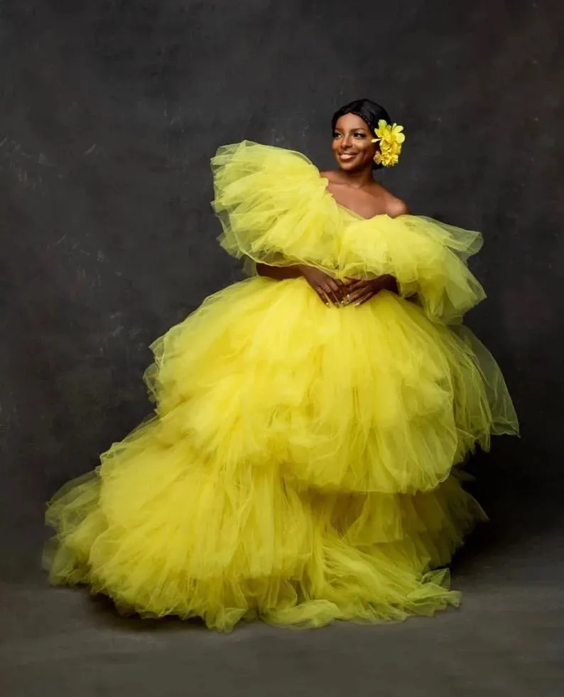 Yellow Off Shoulder Yellow Maternity Photoshoot Dress For Prom Birthday Parties And Photo Shoots Customizable Evening Gown For Pregnant Women From Greatvip 113.96 DHgate.Com