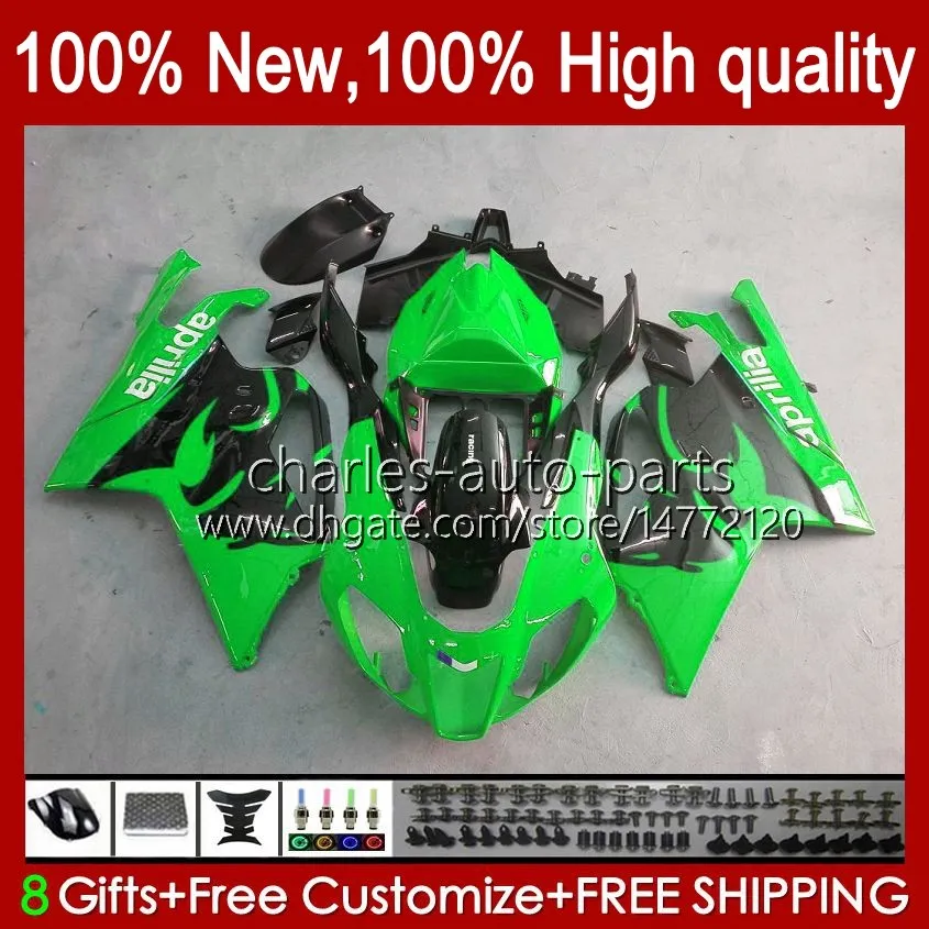 Moto Fairings for Aprilia RSV1000R Mille RV60 RSV-1000 RSV1000 R RR 04 05 06 Bodywork 11No.45 RSV1000RR RSV 1000 R 1000R 1000RR 2004 2005 2006 Bodys Kit Green Black