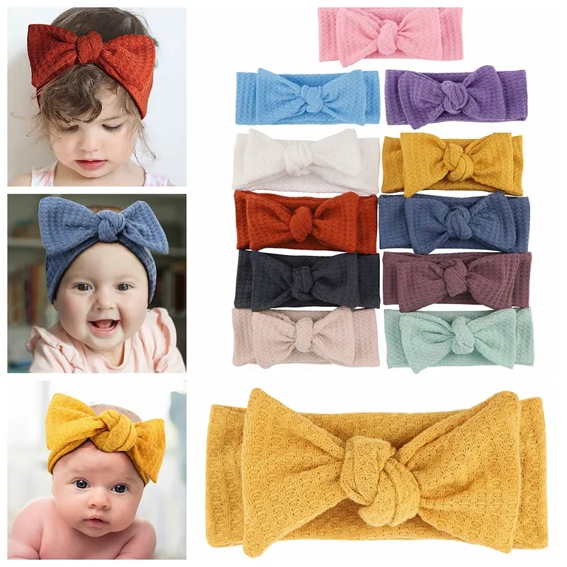 Baby Girl Turban Headband Headwraps Bow Knot Headbands Stretchy Hair Bands Children Little Girls Photo Props Hair Accessories M3345