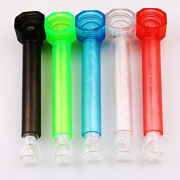 Acrylic Bong Portable Screw-On Water Pipe Glass Shisha Chicha Smoking Tobacco Hand Pipes Herb Holder Instant Screw On Hookah