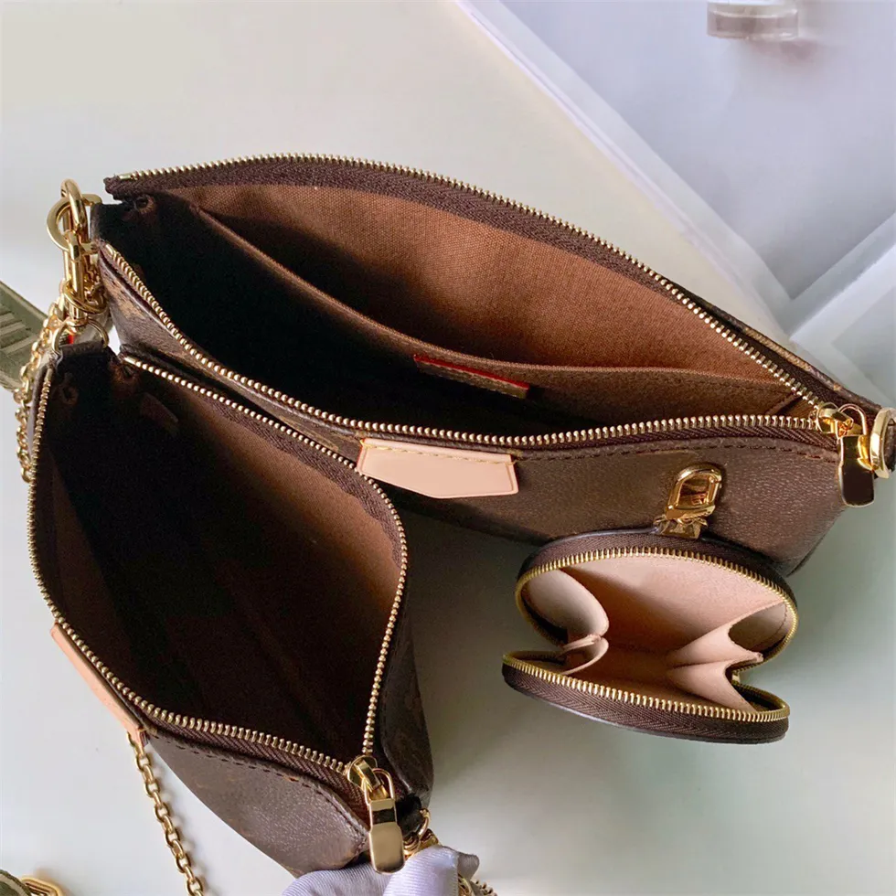 MULTI POCHETTE Shoulder Clutch Crossbody Bag Handbag Imitation Brand Vintage Wallets Backpacks Square Chain Three-piece Women Luxury Designers Purse L1