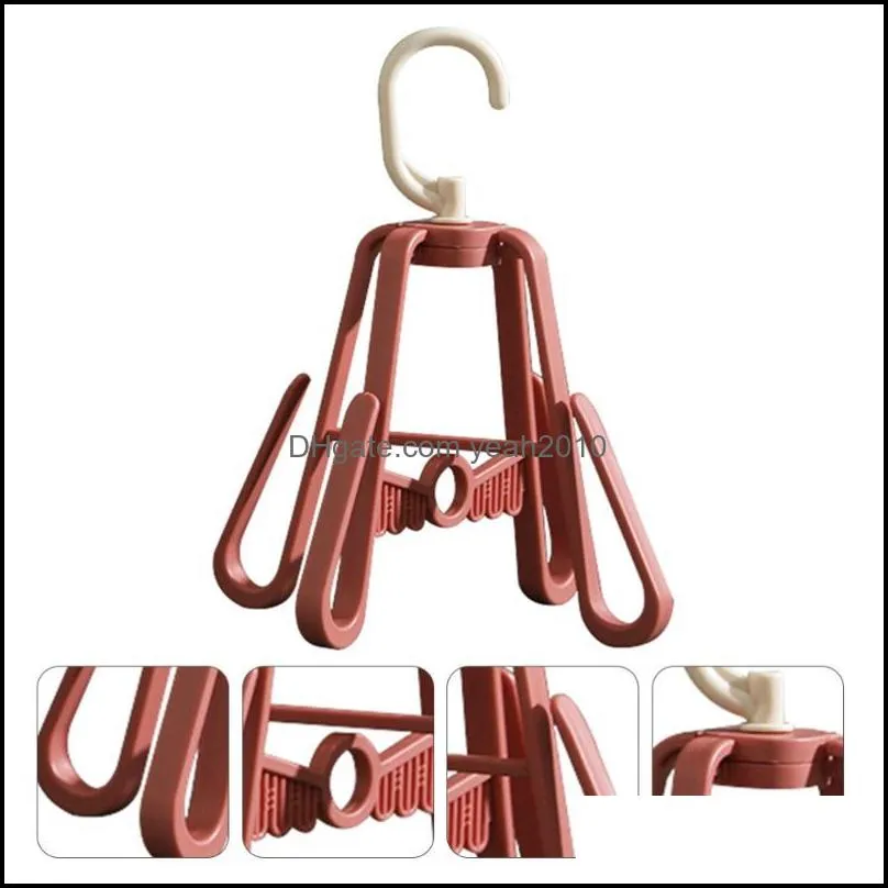 Hangers & Racks 2Pcs Multi-function Shoes Drying Rack Balcony Shelf Home Hanger Red