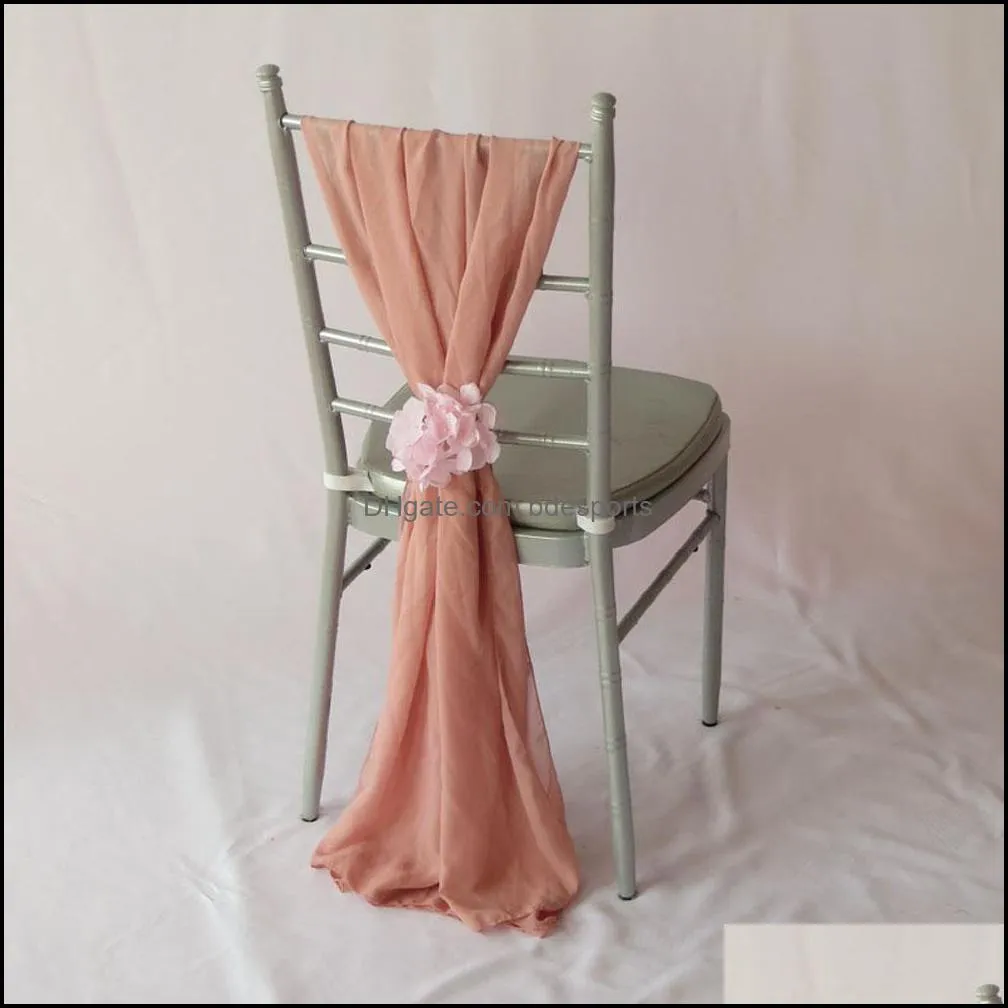 50pcs Chiffon Chair Sash Chiavari Chair Decoration Sashes For Wedding Birthday Party