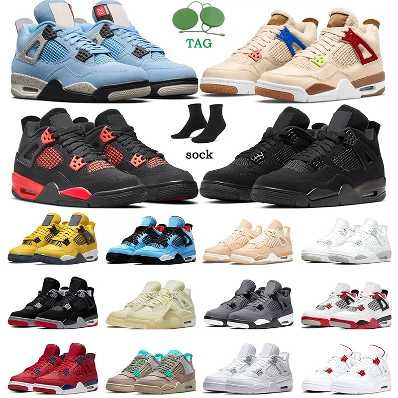 4s hommes chaussures de basket-ball 4 Red Thunder Lightning University Blue Black Cat White Oreo Sail Shimmer Pure Money Raptors baskets de sport pour hommes