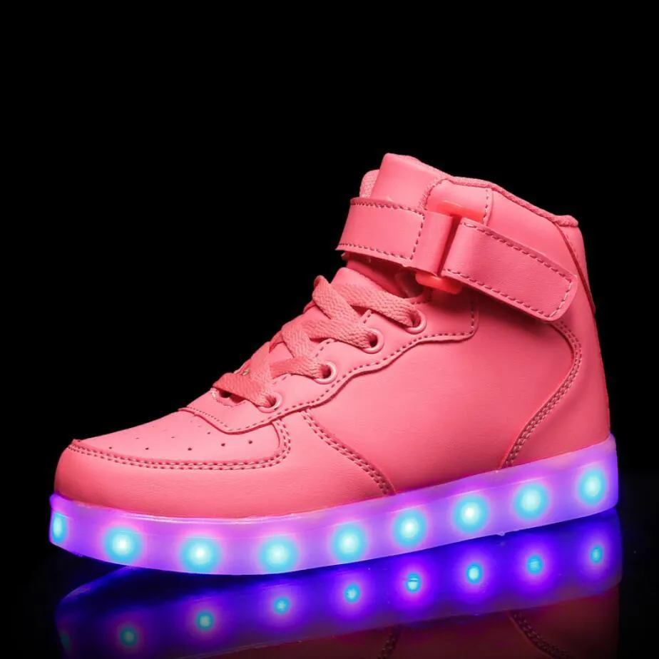 Buy Voovix Unisex LED Shoes Light Up Shoes High Top for Women Men, White  Blue, 14 Women/10.5 Men at Amazon.in
