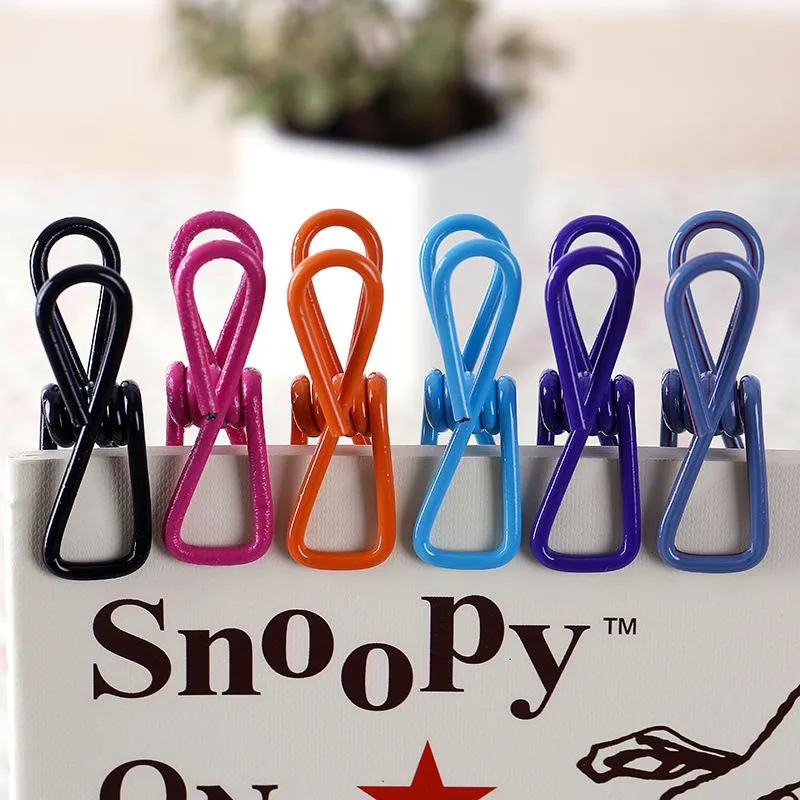 Clothing & Wardrobe Storage 10PCS Multipurpose Metal Clips Windproof Anti Skid Colourful Clothes Pins Pegs Household Clothespin For Hangers