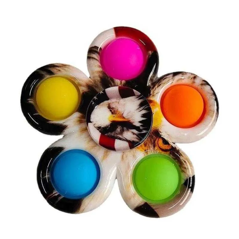 Colorful Sensory Fidget Push Bubble Board Toys Simple Dimple Fidgets Plus 3 Leaf 5 Sides Finger Play Game Anti Stress Spinner DHL