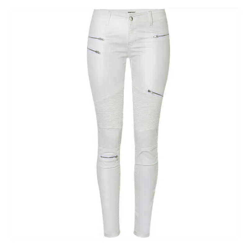 Europe America Moto Birker PU Jeans Women Fashion Zipper Low Waist Push Up  Sexy Leather Trousers White Skinny Pencil Pants Mujer 28513511 From Ub1h,  $36.18