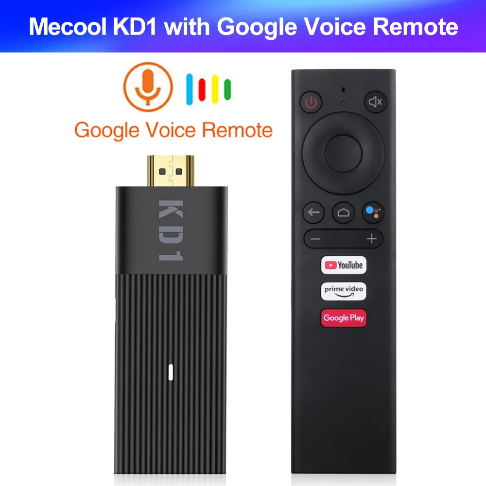 Mecool KD1 TV Stick Amlogic S905Y2 TV Box AndroidTV 10 2GB 16GB Unterstützt Google Certified Voice 4K 2,4G 5G WiFi BT TV Dongle