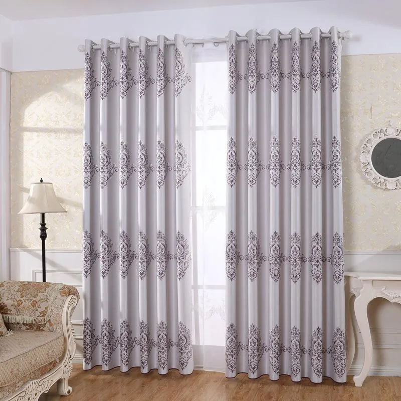 Gardin draperier modern enkel europeisk jacquard hög skuggning gardiner för vardagsrum sovrum lyx fönster dekoration anpassad