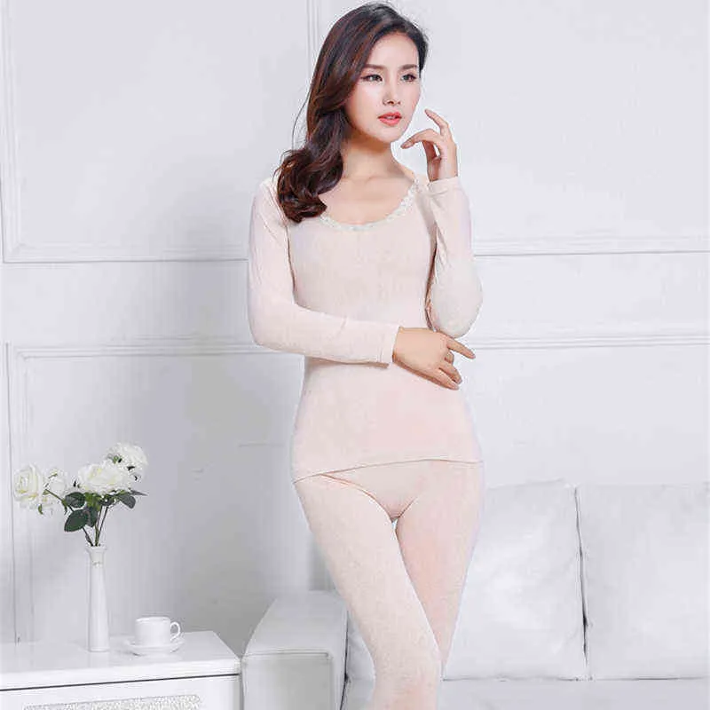 Silk Thermal Underwear Ladies For Women Winter Long Johns Sexy Female Warm  Suit Long Sleeve Top Winter Seamless Intimates Women Shaped Sets 211211  From Dou08, $9.83