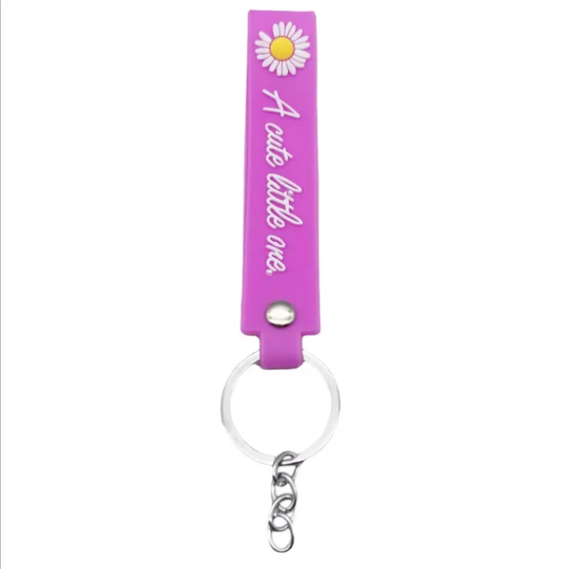 Schlüsselanhänger mit englischen Buchstaben A, weicher Kleber, kleiner Gänseblümchen-Schlüsselanhänger, kreatives Geschenk