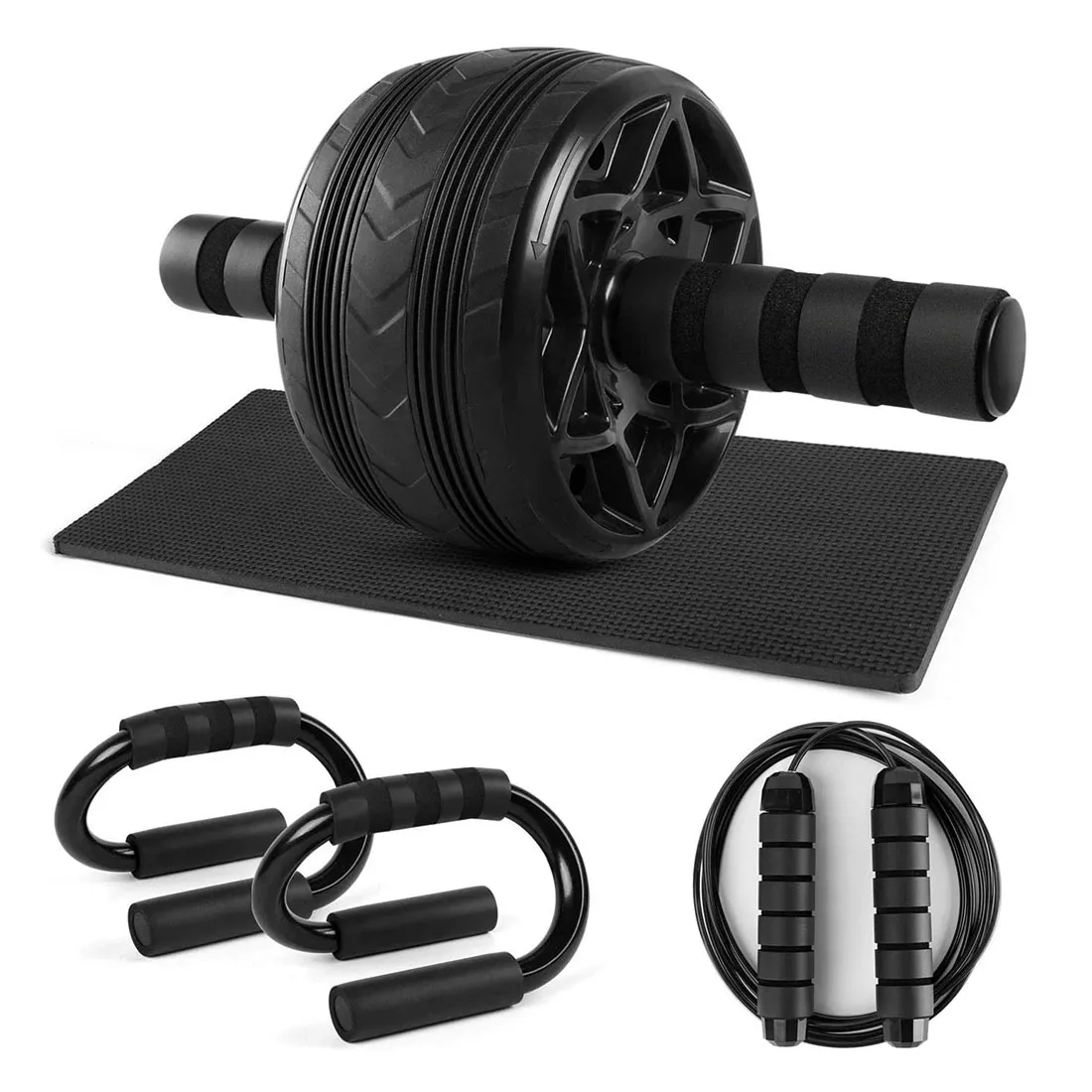 Ab Roller Wheel Set - Home Gym Workout Equipment, Push Up Bars, Jump ...