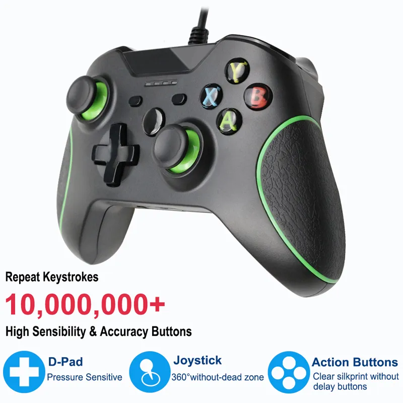 Mando de juego con cable USB para PC, Joypad para Windows, ordenador  portátil, color negro, para WinXP/Win7/8/10 - AliExpress