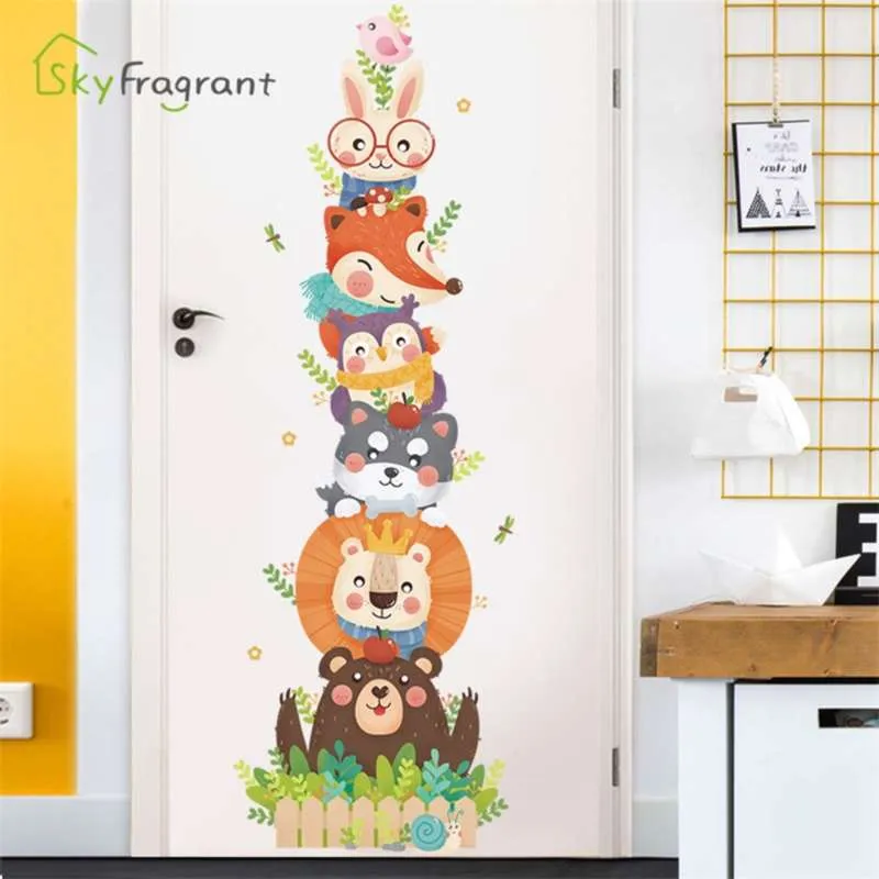 Творческий милый мультфильм наклейка стены детская спальня декор стены дома декор наклейки детские комнаты украшения двери наклейки самоклеящиеся 210929