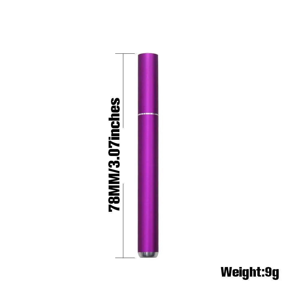 New Metal Cigarette Holder Aluminum One Hitter Smoking Herb Pipe 78MM Metal Tobacco Cigarette Dugout Pipe Accessories Portable Dry