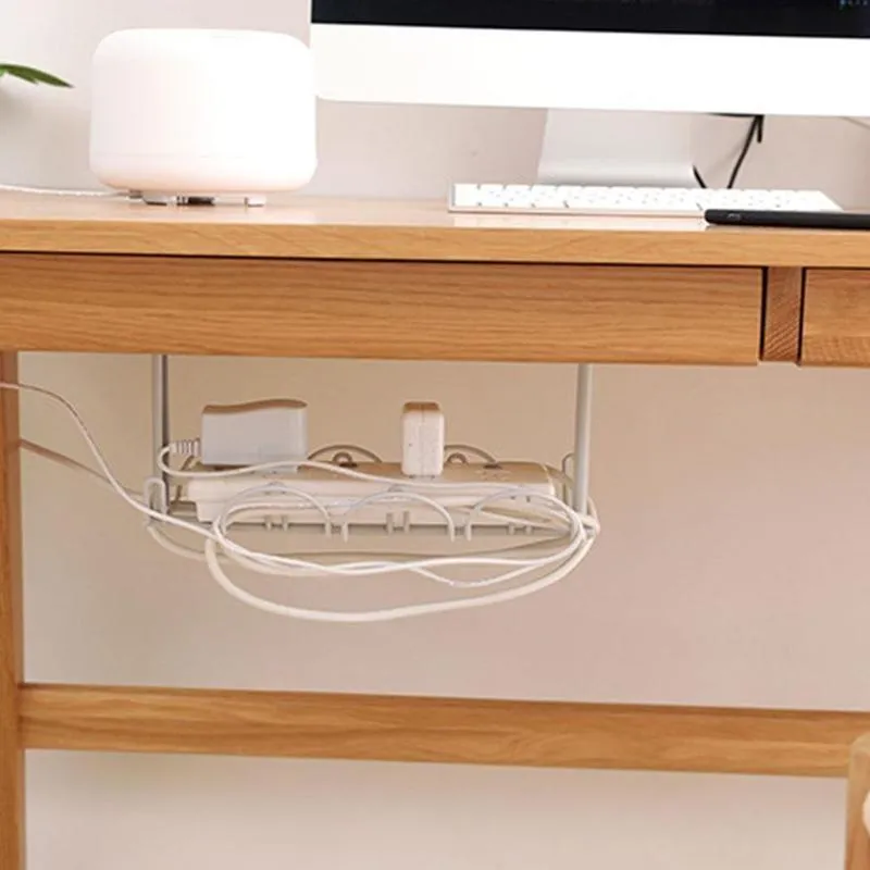 Hooks Rails Under Desk Management Tray Table Bottom Power Cable Organizer Plug Storage Basket Shelf Wire Strong Holder Socket HA210O