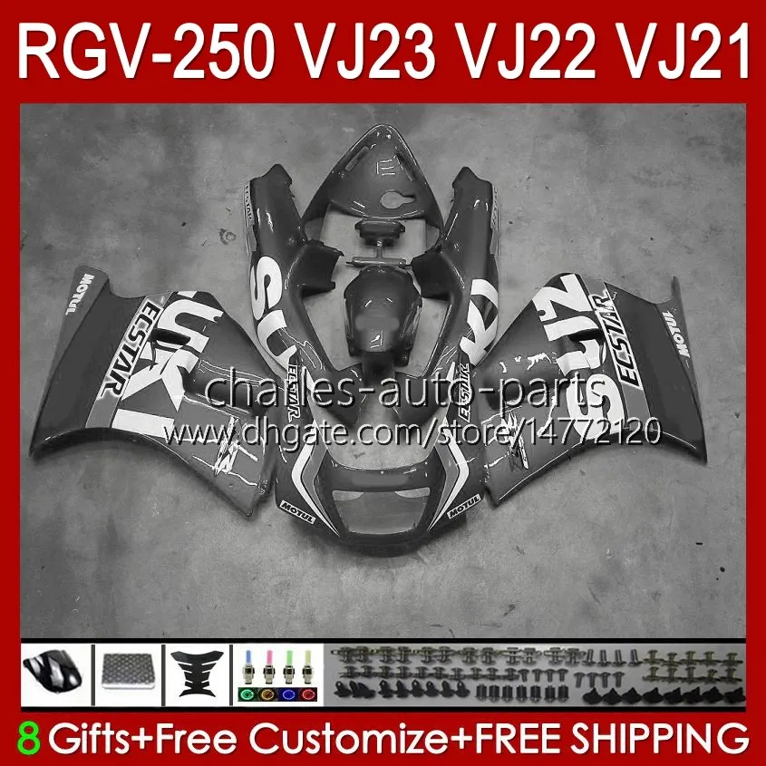 Bodyworks For SUZUKI RGVT RGV 250 CC VJ23 RVG250 250CC Cowling lucky grey stock RGV-250CC Body 107HC.151 RGVT-250 VJ 23 1997 1998 RGV-250 Panel RGV250 SAPC 97 98 OEM Fairing