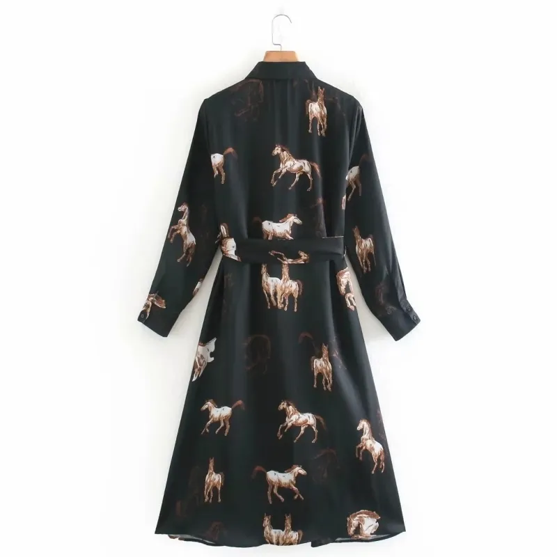 Horse Dress Women Autumn Print Shirt Dress With... From Lu006, $17.41 In  Bulk | DHgate.Com