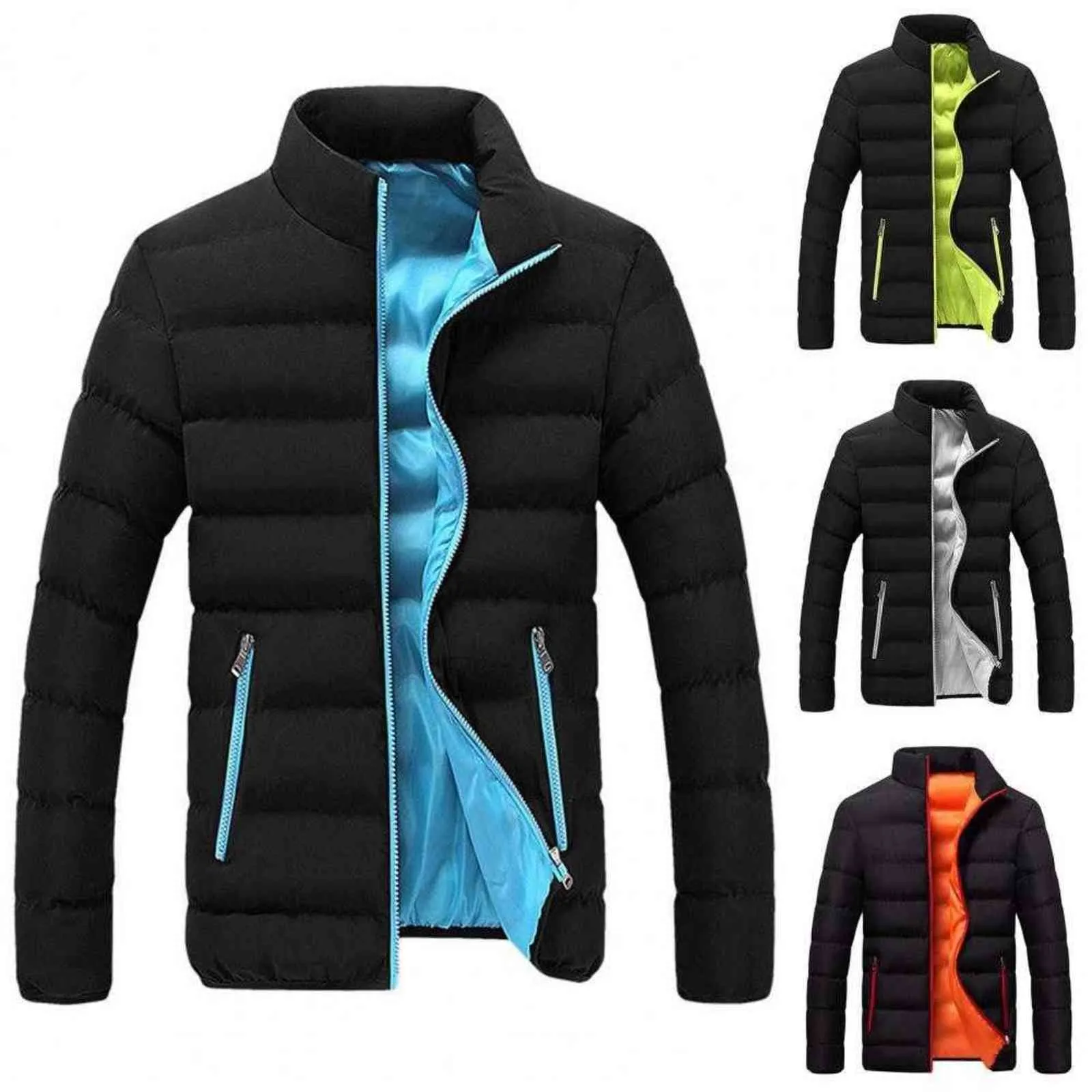 Stojak mody Collar Mężczyźni Casual Windbreaker Puffer Kurtka Lekki wszystkie mecz G1108