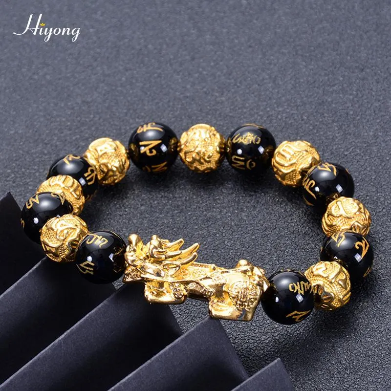 Pi Yao Feng Shui Bracelet | Amulet Wealth Gold | Obsidian Bracelet | Pi Xiu  Bracelet - Bracelets - Aliexpress