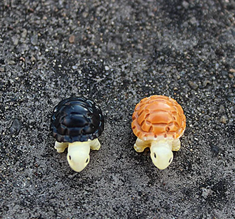2Pcs Mini Turtles Fairy Garden Miniature DIY Micro Landscape Ornament Decor  Toy