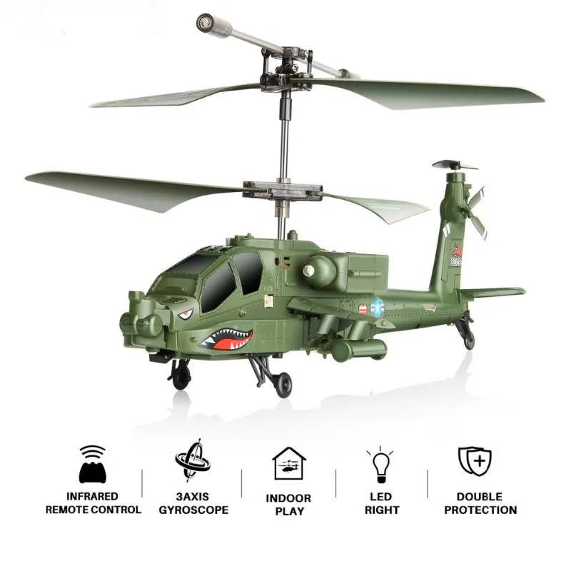 RC Helicopter SYMA S109G Apache Beast Mini Remote Control Helicopters With Gyro Alloy Gunship