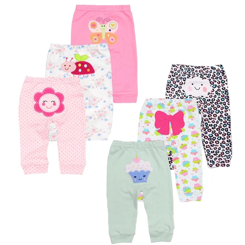 3pcs/lot cotton baby clothes harem toddler Pants baby girl trousers Mid Waist 3-24 months born Unisex Baby Leggings 211028