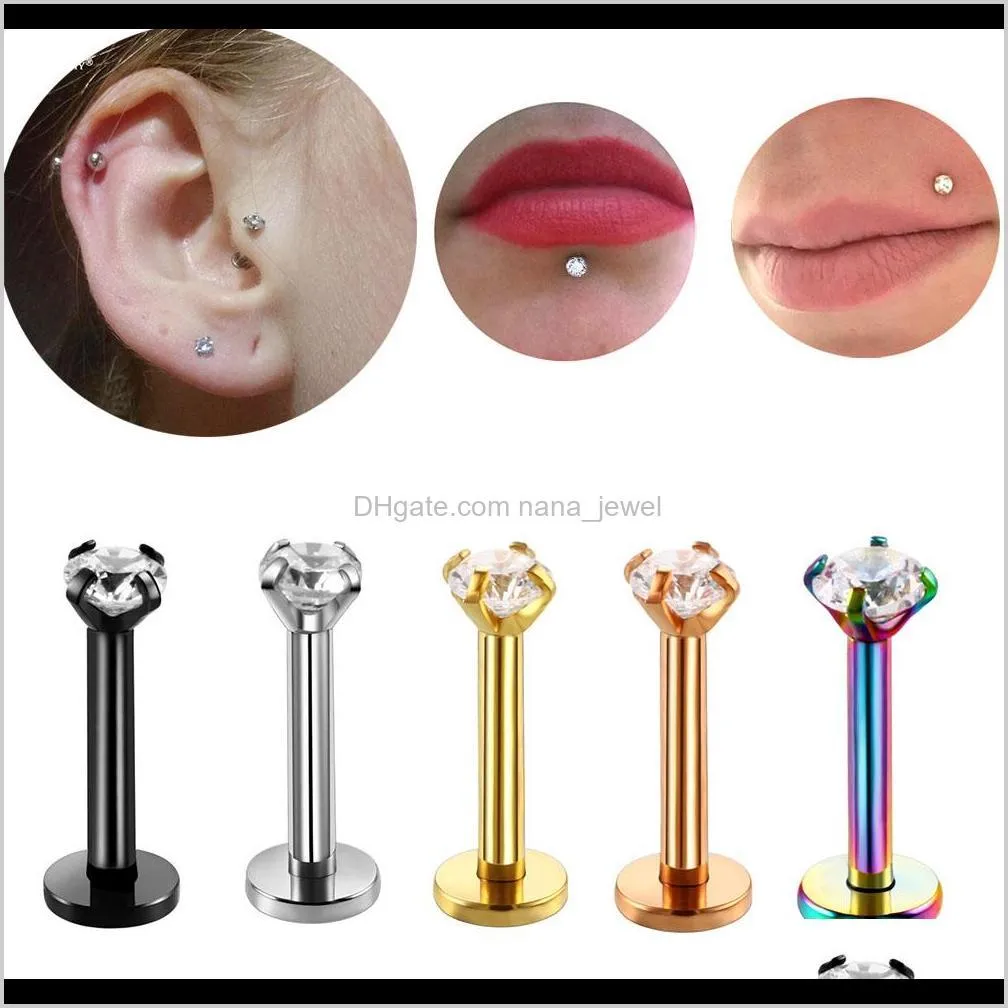 surgical stainless steel eyebrow nose lip captive bead ring tongue piercing tragus cartilage earring body jewelry