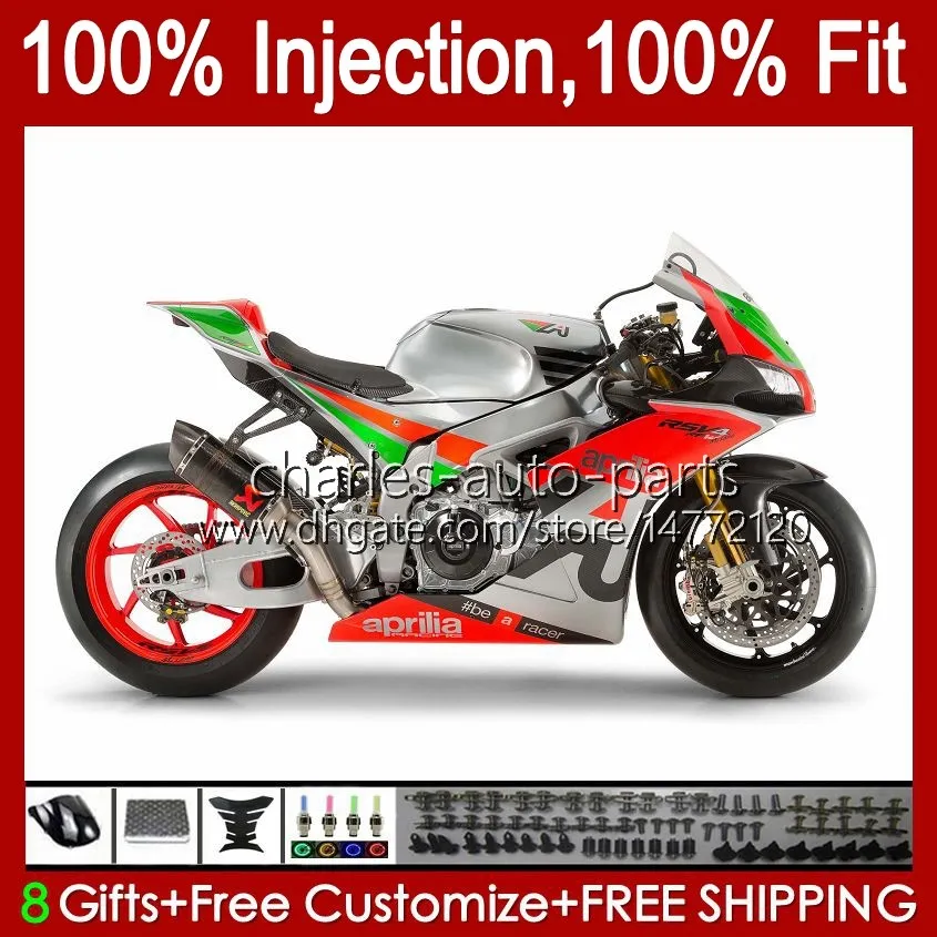 Injecção Para Aprilia RSV1000R 2010 2011 2012 2013 2014 2015 Prata Preta 77NO41 RSV1000 Mille RSV 1000R RSV1000 10 11 12 13 14 15 Carenagem