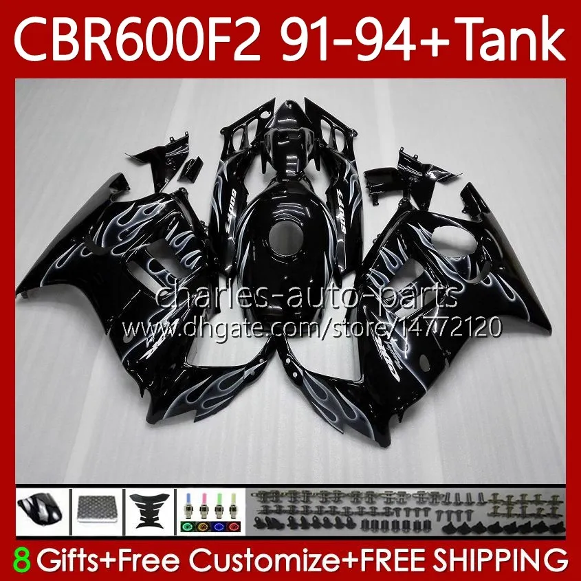 Bodywork + Tank Honda CBR 600 F2 CC 91-94 Vücut 63no.122 CBR 600FS 600F2 CBR600 FS CBR600F2 91 92 93 94 CBR600-F2 600CC CBR600FS 1991 1992 1993 1994 Fairing Gri Alevler