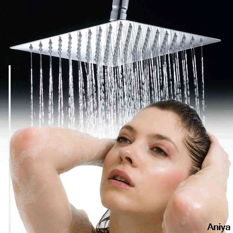 8 inch badkamer spuitdouche hoofd ronde vierkante top sprinkler hoofd douches kraan roestvrijstalen regendouche accessoires H1209