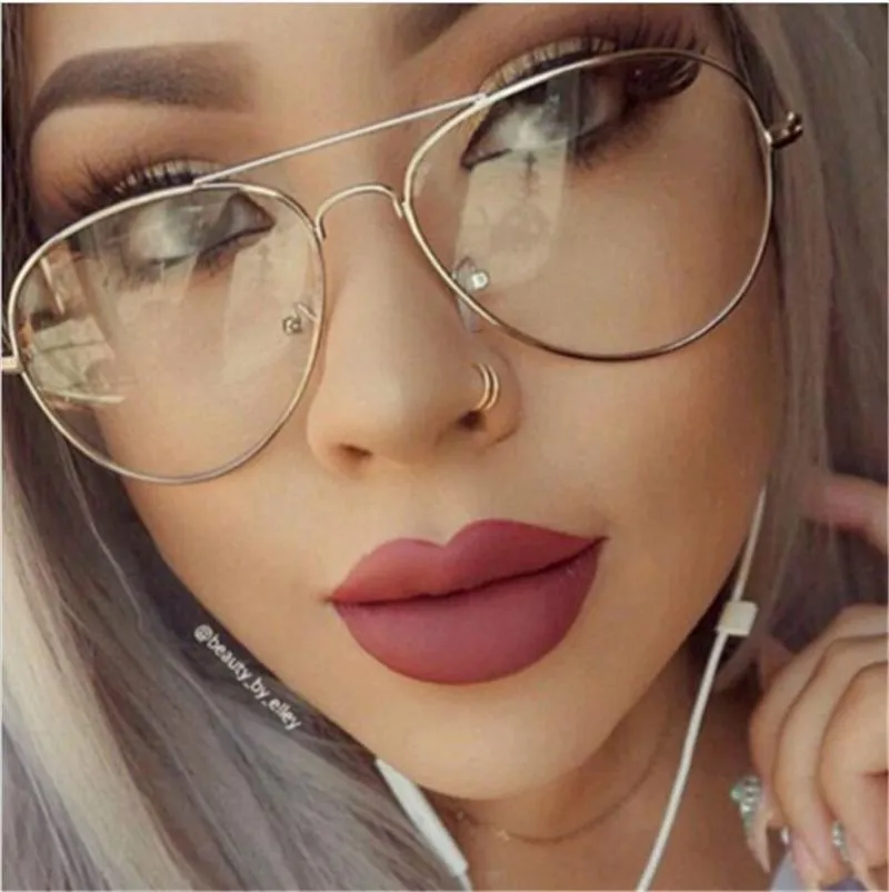 Lunettes de soleil CHUN Aviation or cadre femme classique lunettes Transparent clair lentille optique femmes hommes lunettes pilote M51