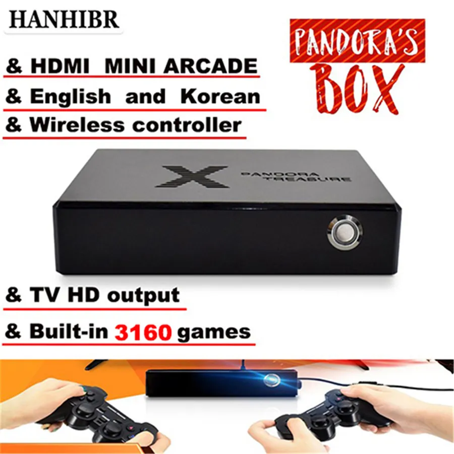 Pandora PS1 Box 3D Mini Arcade Console 3160 i 1 Videospel Moonlight Treasure Box 2D Retro Game 3D Game Box