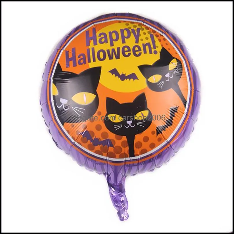 18inch Happy Halloween Balloons Black Cat Spider Bat Foil Balloon Children Birthday Party Supplies Baby Toys Decoration VT0548