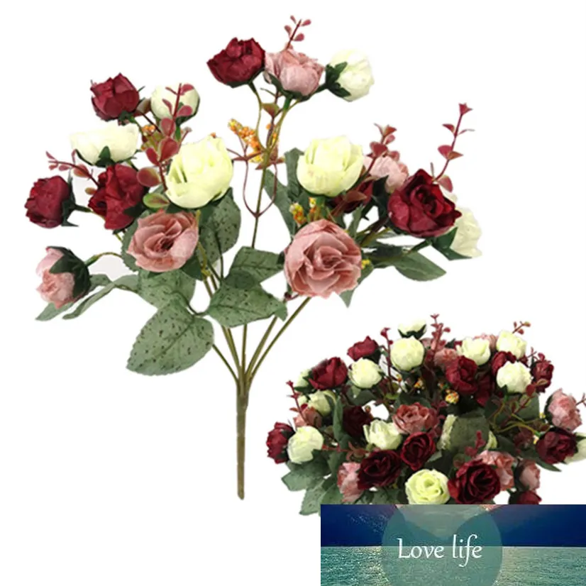 Romantique 21 têtes artificielle Rose fleurs chambre décor femme cadeau bricolage fausses fleurs soie fête décoration pour le nouvel an