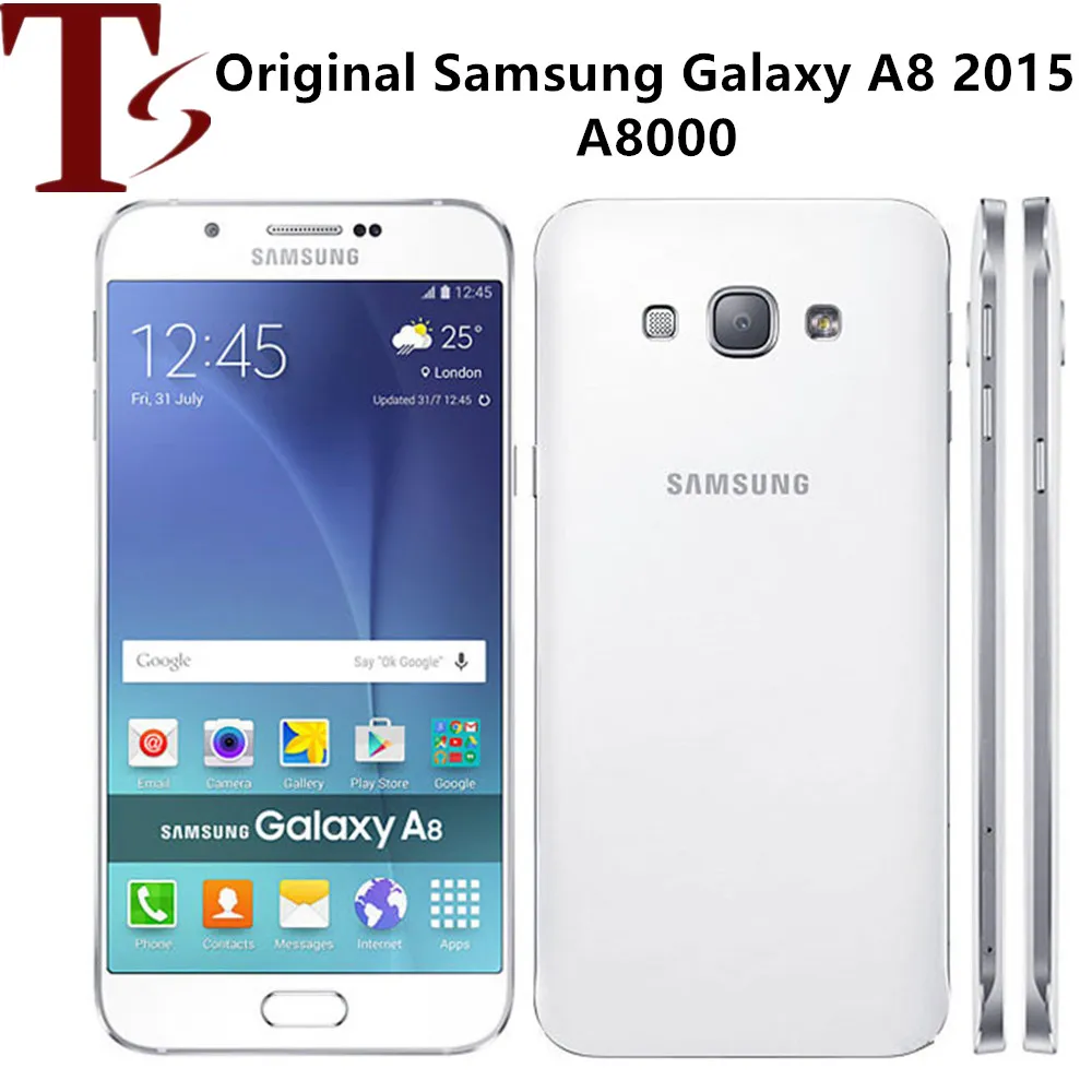 Восстановленные оригинальные Samsung Galaxy A8 A8000 разблокированы сотовый телефон OCTA Core Rom 16 ГБ / 32 ГБ 16.0MP 5,7 дюйма двойной SIM 4G LTE