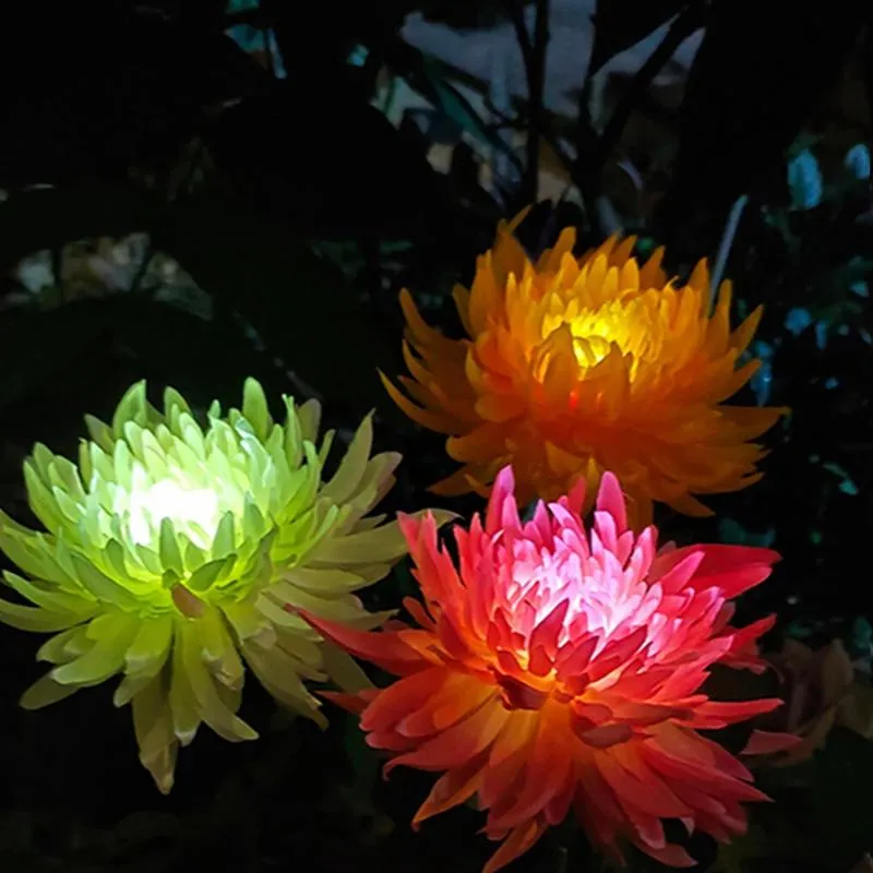 Modules Printemps Artificielle Chrysanthème Solaire Lumière Led Lampe Jardin Simulation Fleur Lumières Étanche Pieu Terre