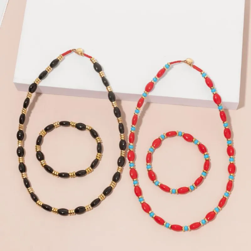 Brincos colar miyouke esmalte e bracelete conjuntos boêmios homens casal jóias da moda colorida 2021