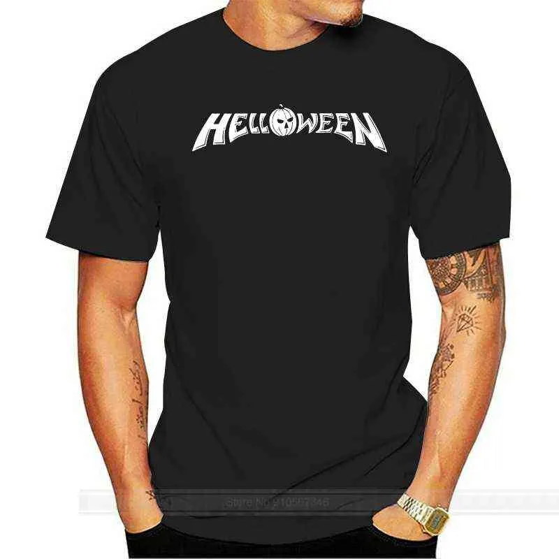 Custom T-shirt Helloween Group Music- Toon originele titel Mens T-shirts Zomer Hipster Mode T-shirt Mannen Katoen Merk TeeShirt G1217