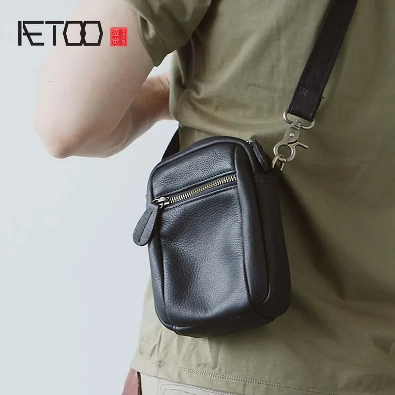 HBP AETOO Men's Leather Small Bag Summer Leather Mobile