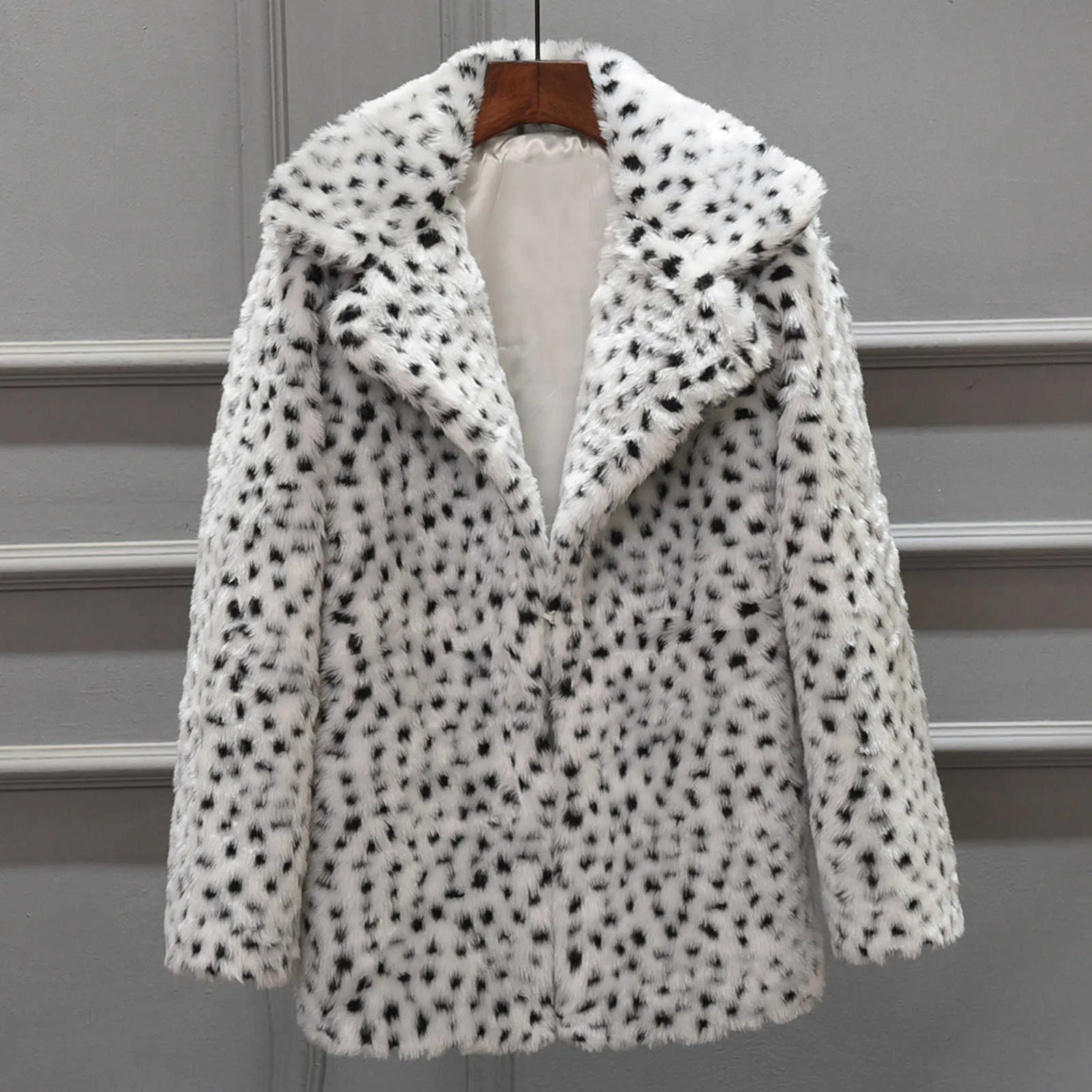 Automne hiver manteau femmes mode imprimé léopard lâche court coupe-vent agneau fausse fourrure manteau fourrure élégant vestes femme pardessus Y0829