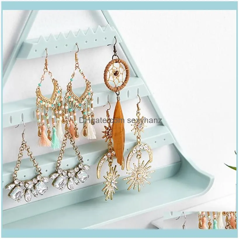 Earrings Bracelets Jewelry Storage Box Screen Triple-cornered Display Stand Pouches, Bags