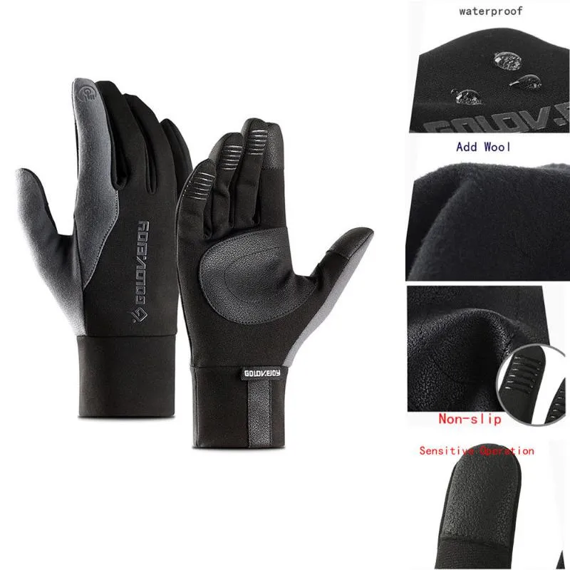 Gants sans doigts unisexe hiver thermique Sport de plein air Ski étanche écran tactile US